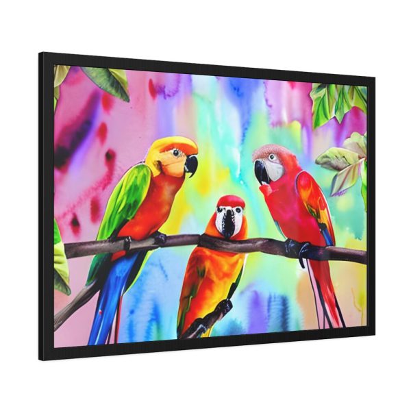 Three Red Parrot Tropical Birds Framed Poster