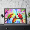 Three Red Parrot Tropical Birds Framed Poster
