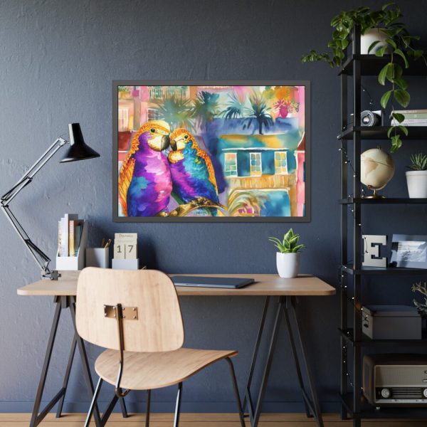93854-202.jpg Cuba Havana Parrots Framed Poster