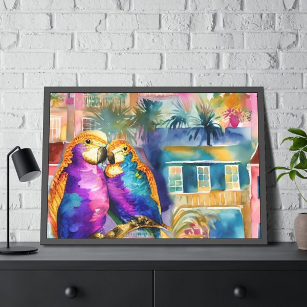 93854-203.jpg Cuba Havana Parrots Framed Poster