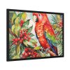 Branch Surrounded by Pine and Holly Berry Framed Poster
