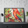Branch Surrounded by Pine and Holly Berry Framed Poster