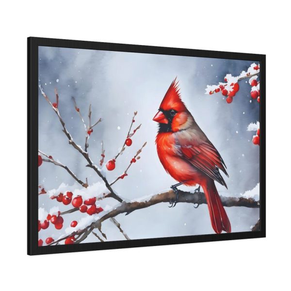 93854-213.jpg Red Cardinal Bird Winter Framed Poster