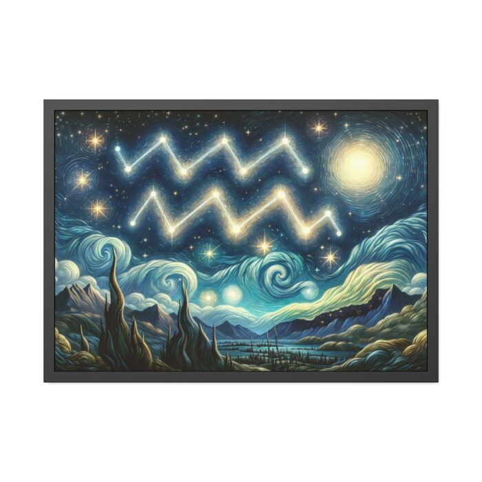 Zodiac Sign of Aquarius Framed Poster - Image 1