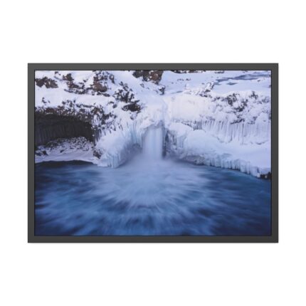 Waterfall in Winter Framed Poster
