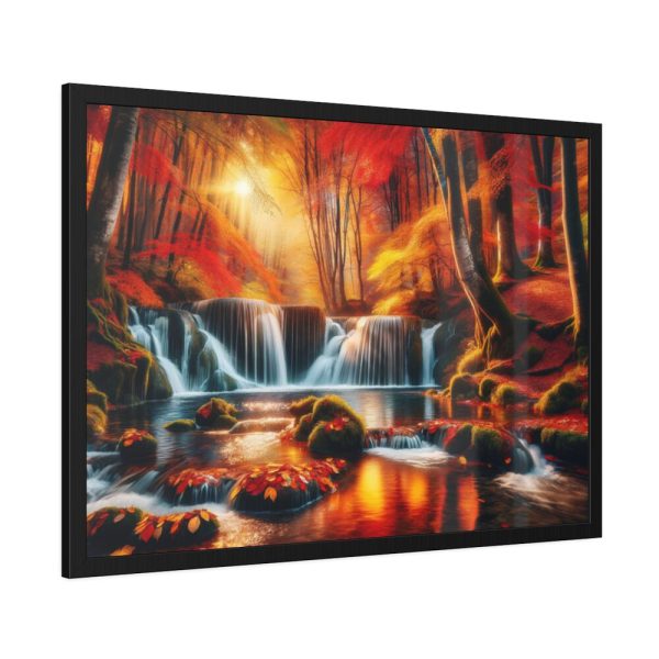 93854-265.jpg Autumn Waterfall Scene Framed Poster