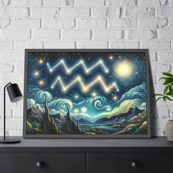 93854-27.jpg Zodiac Sign of Aquarius Framed Poster