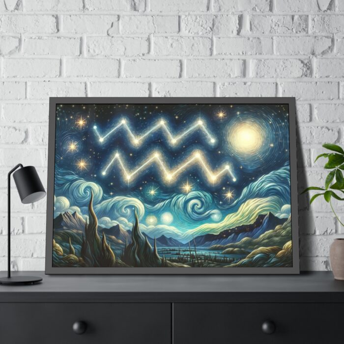 Zodiac Sign of Aquarius Framed Poster - Image 4