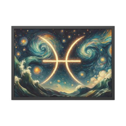 Zodiac Sign of Pisces Framed Poster