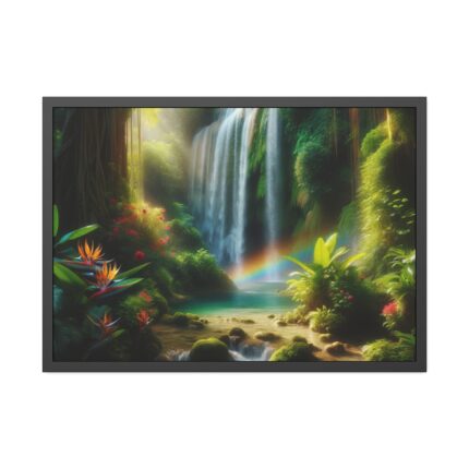 Tropical Paradise Waterfall Framed Poster