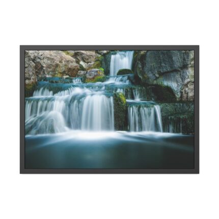 Waterfall in Mountains Framed Poster