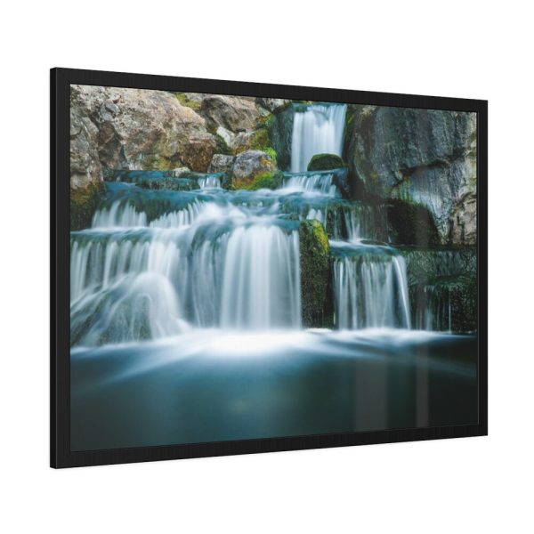 93854-289.jpg Waterfall in Mountains Framed Poster