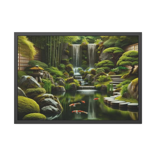 93854-296.jpg Zen Waterfall Garden in Japanese Style Framed Poster