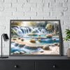 93854-307.jpg Watercolor-Style Painting of Waterfall Framed Poster
