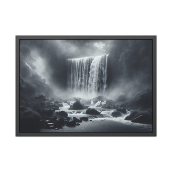 93854-308.jpg Waterfall on Rainy Day Framed Poster