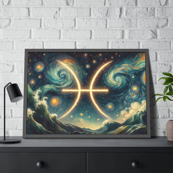 Zodiac Sign of Pisces Framed Poster