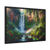 93854-317.jpg Waterfall Cascading Down Into Serene Pool Framed Poster