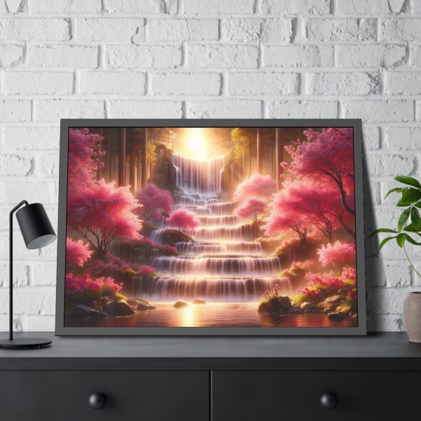 93854-323.jpg Waterfall in Rose Scenery Framed Poster