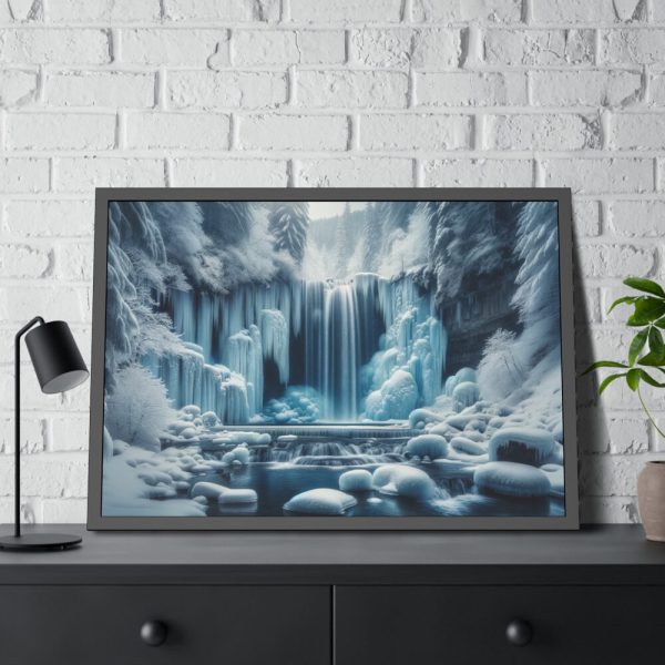 93854-383.jpg Frozen Waterfall During Winter Framed Poster