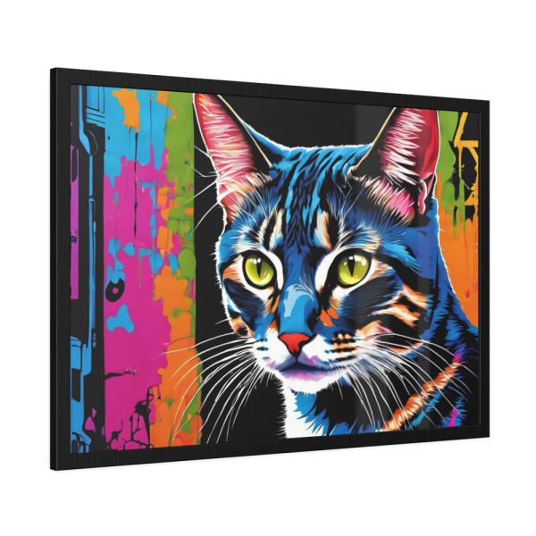 Cat Pop Art Illustration Framed Poster