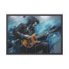Man Playing Electric Guitar Art Framed Poster
