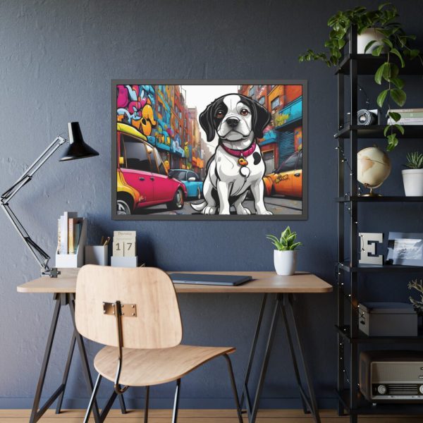 Cartoon Dog Art Illustration Framed Poster