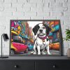 Cartoon Dog Art Illustration Framed Poster