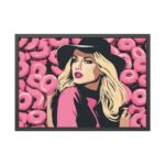 Pop Art Woman With Donuts Framed Poster