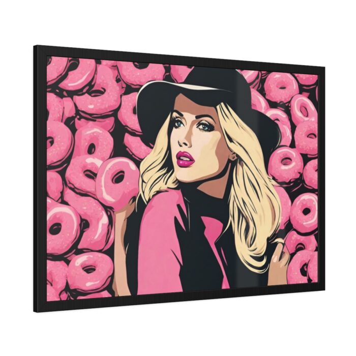 Pop Art Woman With Donuts Framed Poster - Image 2