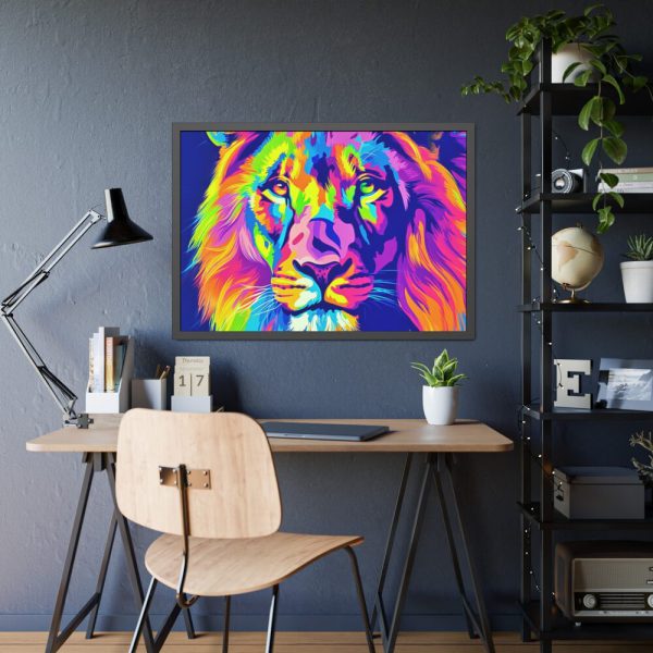 Lion's Splendor Pop Art Framed Poster