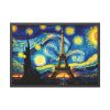93854-56.jpg Eiffel Tower Under Starry Night Sky Framed Poster
