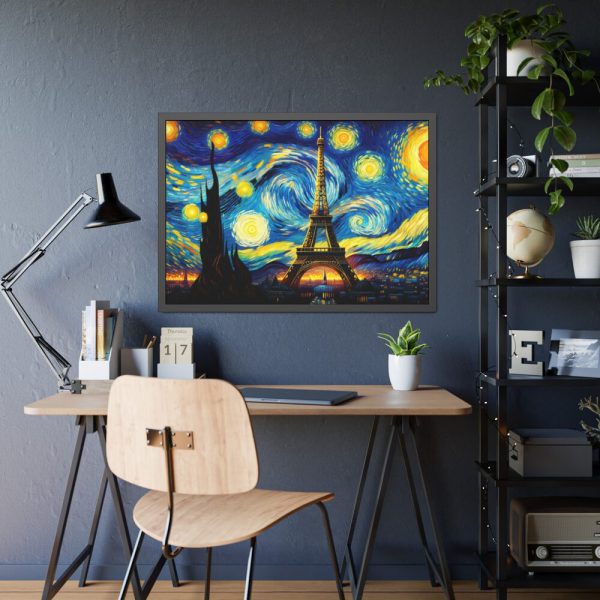 93854-58.jpg Eiffel Tower Under Starry Night Sky Framed Poster