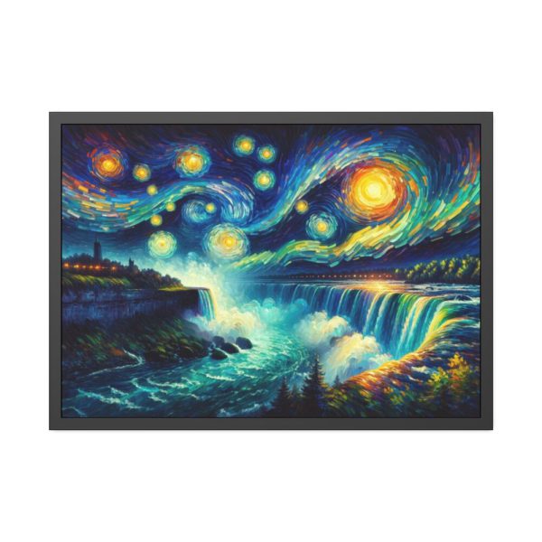 93854-9.jpg Niagara Falls Under Starry Night Framed Canvas