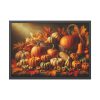 93855-100.jpg Assortment of Pumpkins, Gourds, and Autumn Leaves Framed Poster
