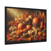 93855-101.jpg Assortment of Pumpkins, Gourds, and Autumn Leaves Framed Poster