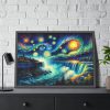 93855-11.jpg Niagara Falls Under Starry Night Framed Canvas