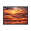 93855-112.jpg Golden Fields at Sunset With the Horizon Ablaze in Warm Colors Framed Poster
