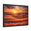 93855-113.jpg Golden Fields at Sunset With the Horizon Ablaze in Warm Colors Framed Poster