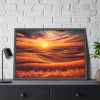 93855-115.jpg Golden Fields at Sunset With the Horizon Ablaze in Warm Colors Framed Poster