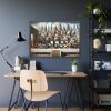 Modern Adaptation of Leonardo da Vinci's 'The Last Supper' With Iconic Architectural Wonders Framed Poster