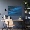 Blue Misty Sea at Night Framed Poster