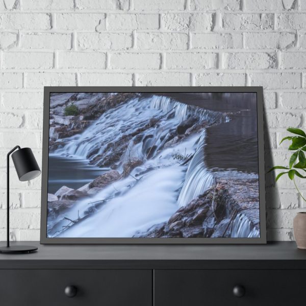 Waterfall River Close Up in France Framed Poster