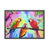 Three Red Parrot Tropical Birds Framed Poster