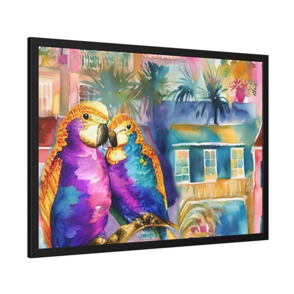 93855-201.jpg Cuba Havana Parrots Framed Poster