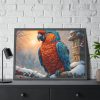 93855-207.jpg Parrot On A Snowy Branch Framed Poster