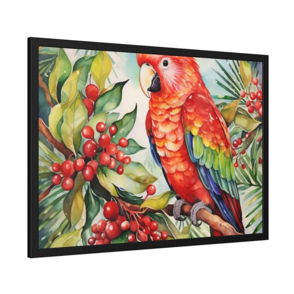 Branch Surrounded by Pine and Holly Berry Framed Poster