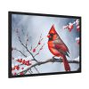 93855-213.jpg Red Cardinal Bird Winter Framed Poster