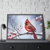 93855-215.jpg Red Cardinal Bird Winter Framed Poster