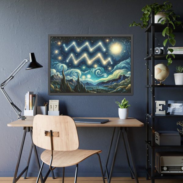 93855-26.jpg Zodiac Sign of Aquarius Framed Poster