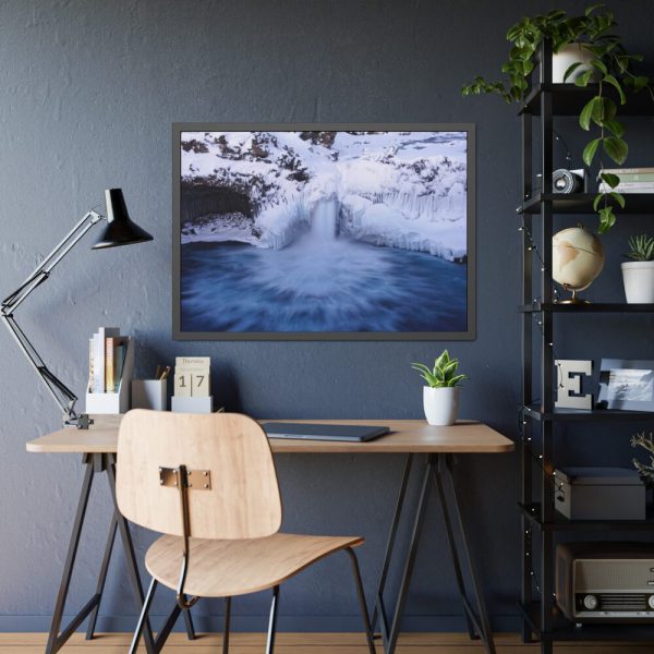Waterfall in Winter Framed Poster